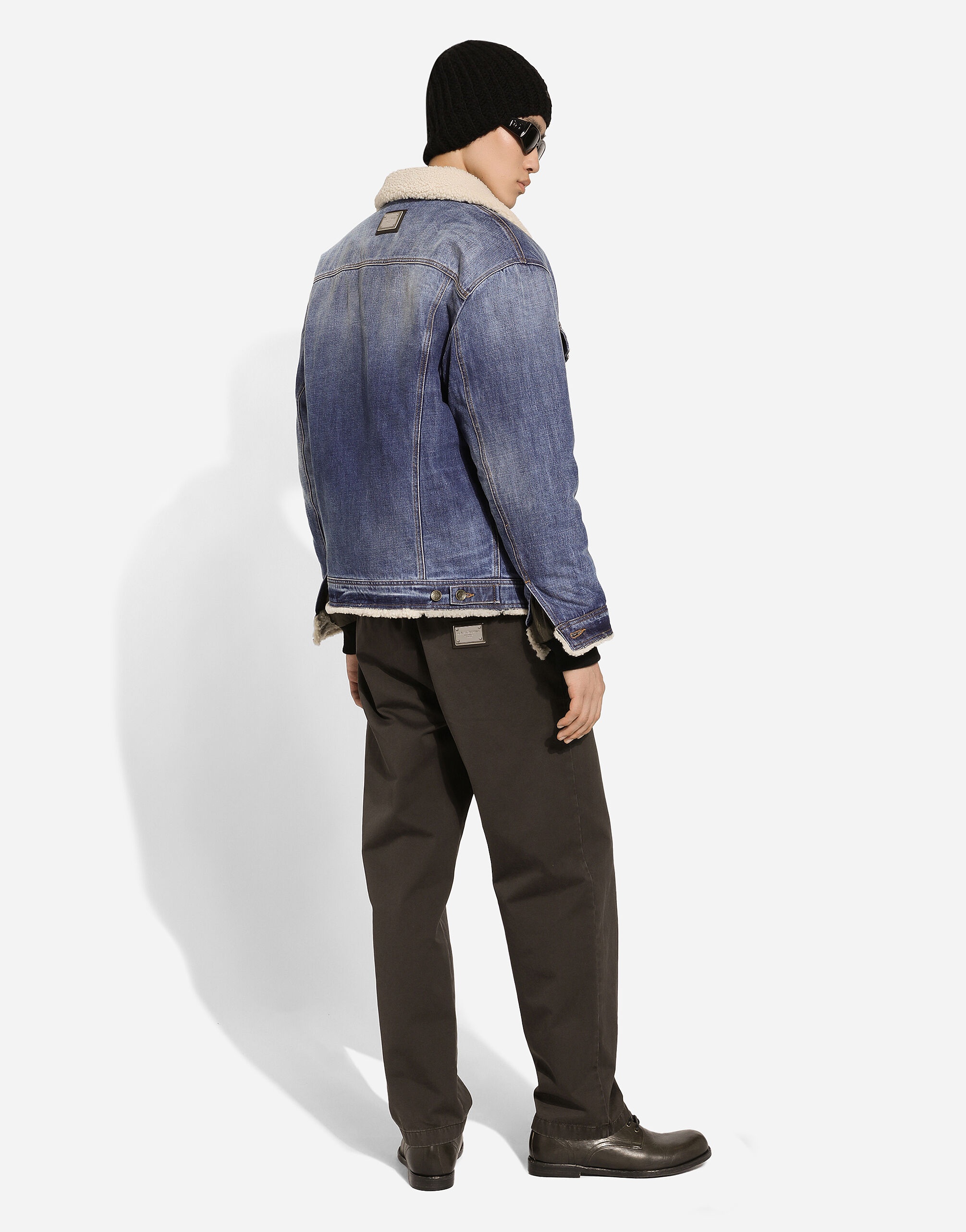 Denim and shearling jacket - 3