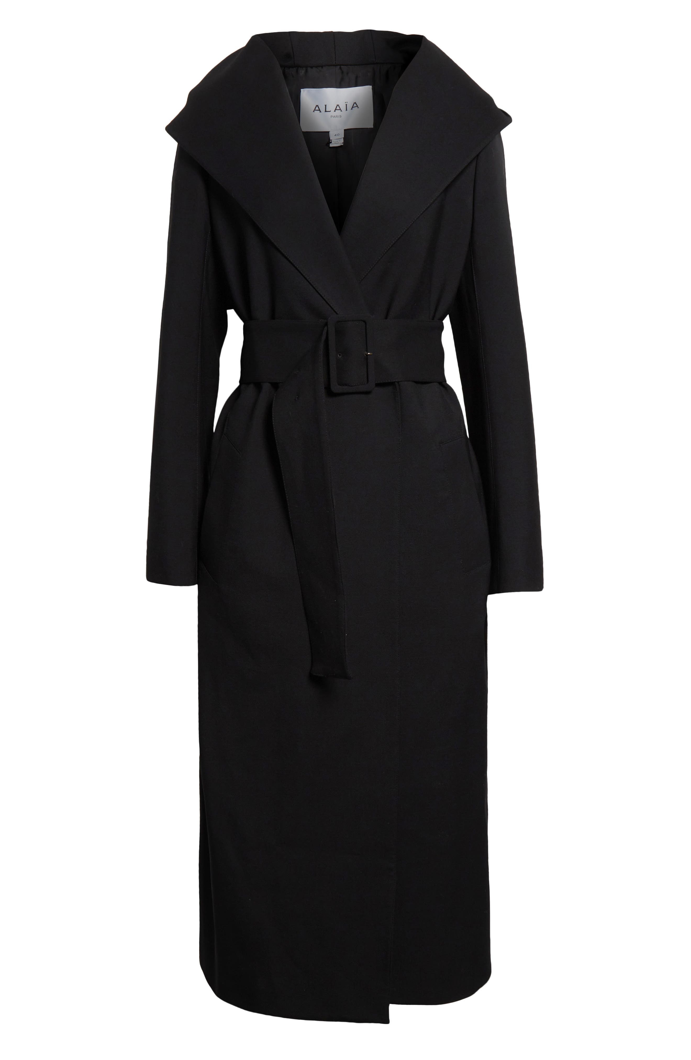 Alaïa Hooded Coat in Noir Alaia at Nordstrom - 5