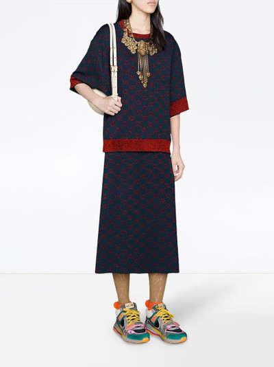 GUCCI monogram jacquard-knit skirt outlook