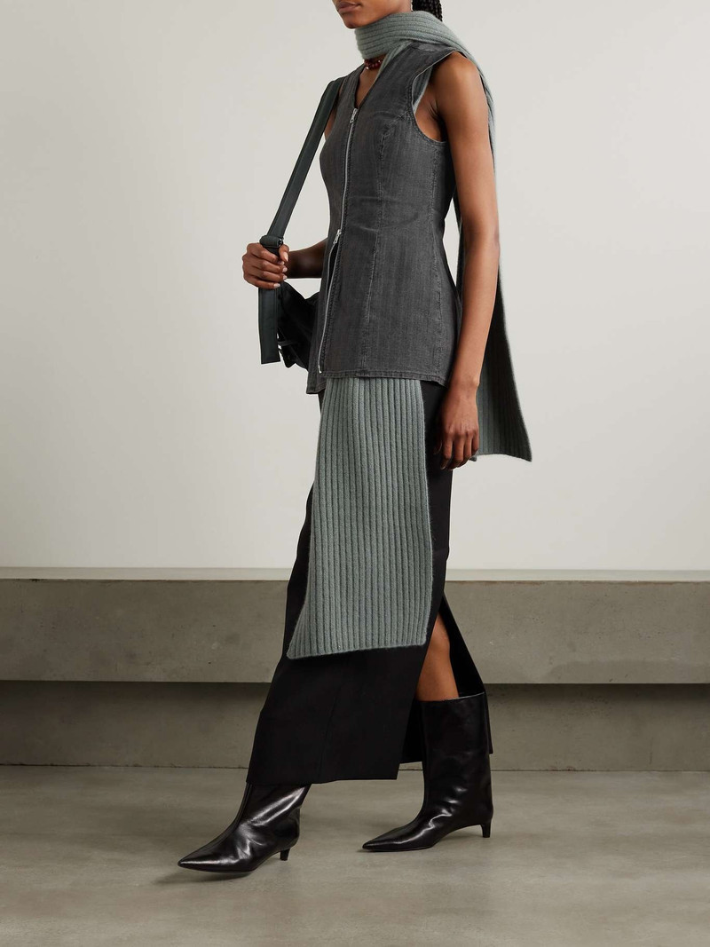 Our Legacy Zip-detailed striped denim tank outlook