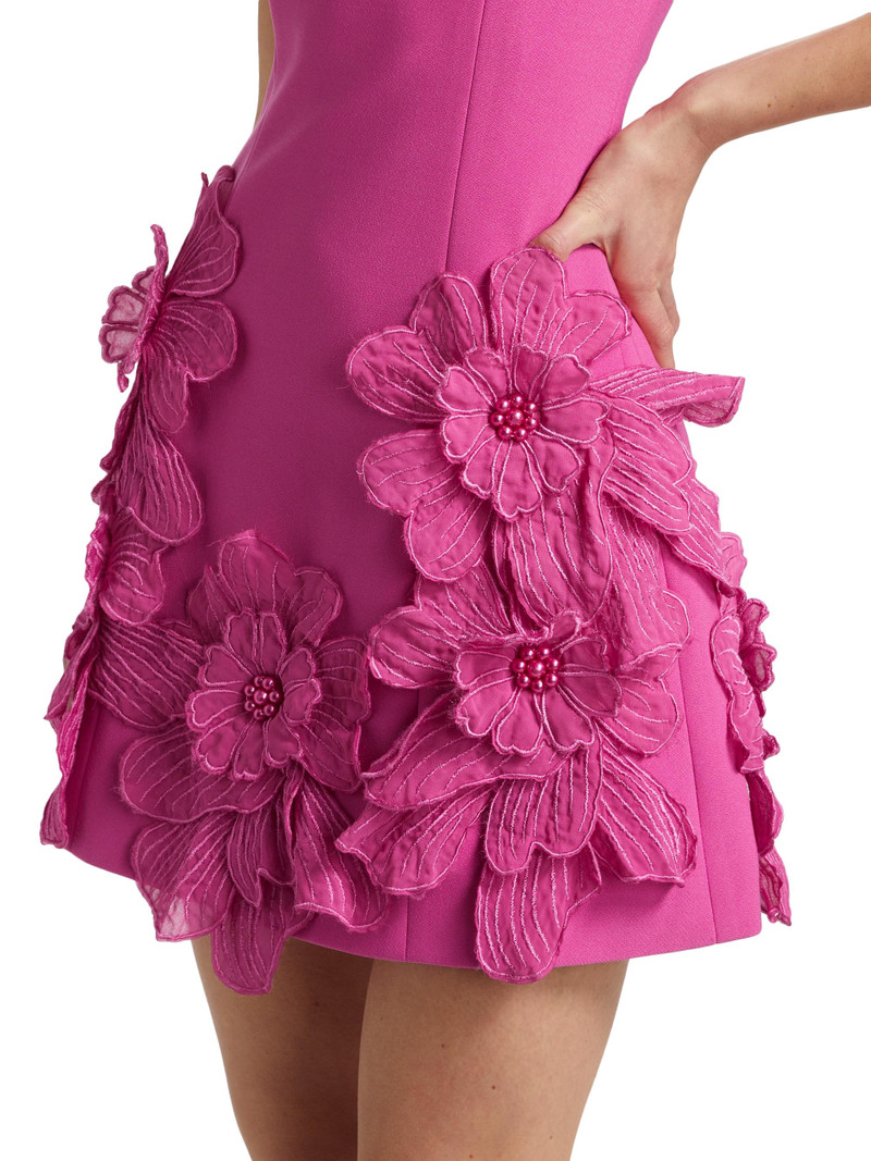 Women's Janelle Floral Appliqué Minidress - Fuchsia 6