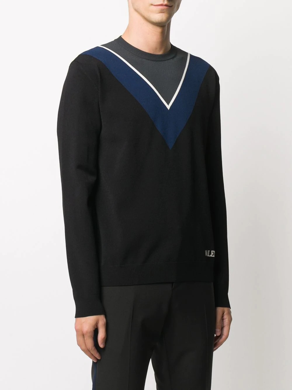 logo intarsia crew neck jumper - 3