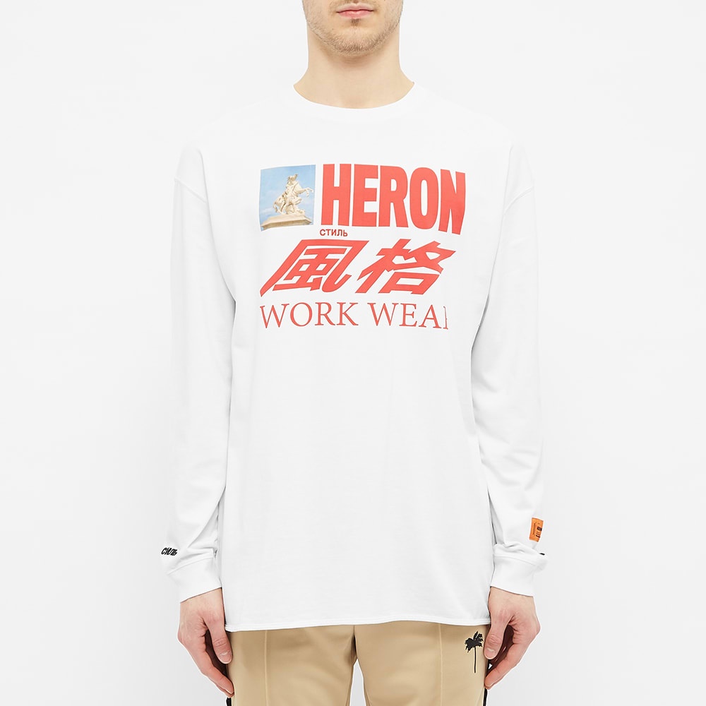 Heron Preston Long Sleeve Heron Workwear Print Tee - 3