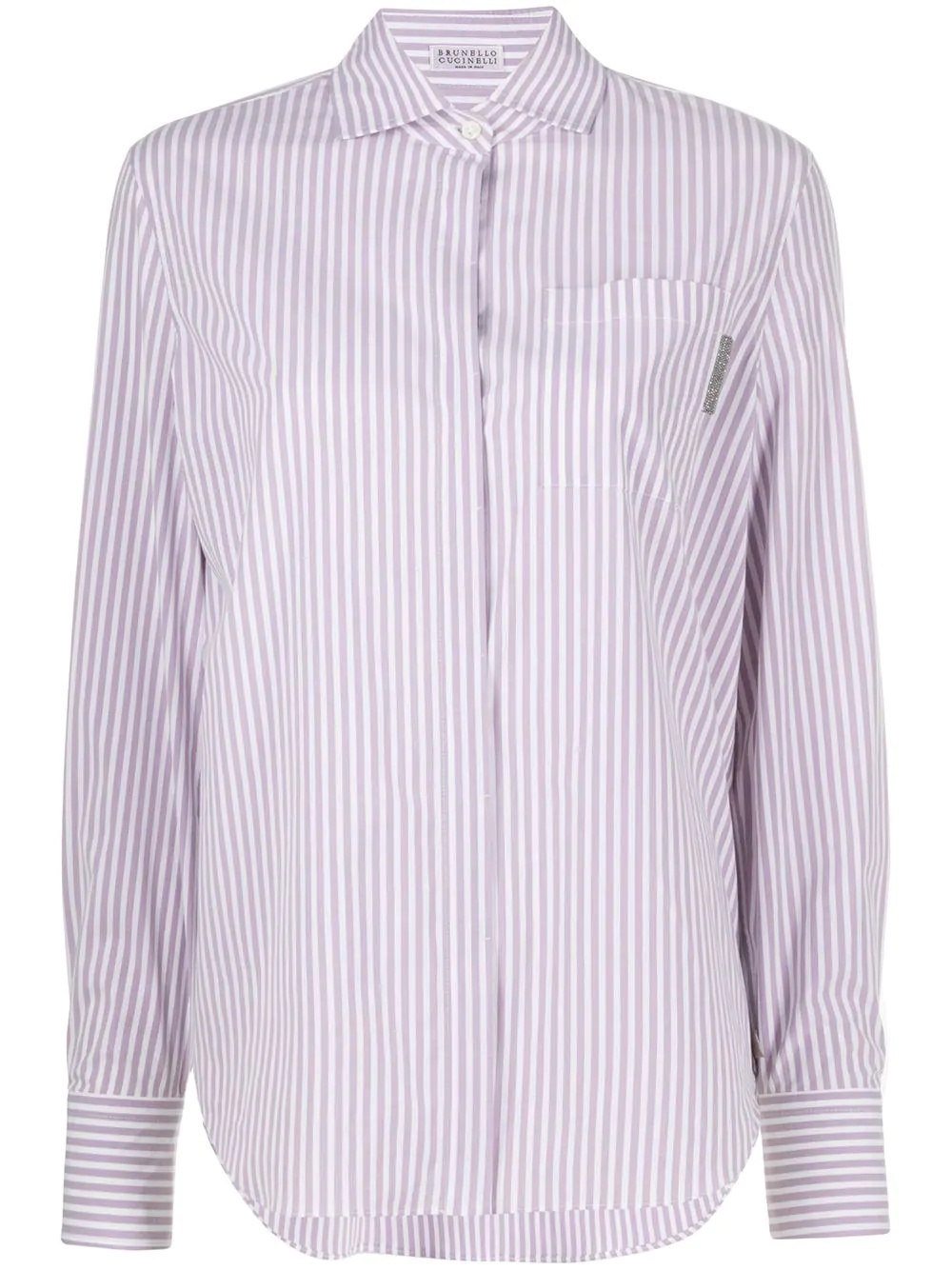 striped long-sleeved shirt - 1