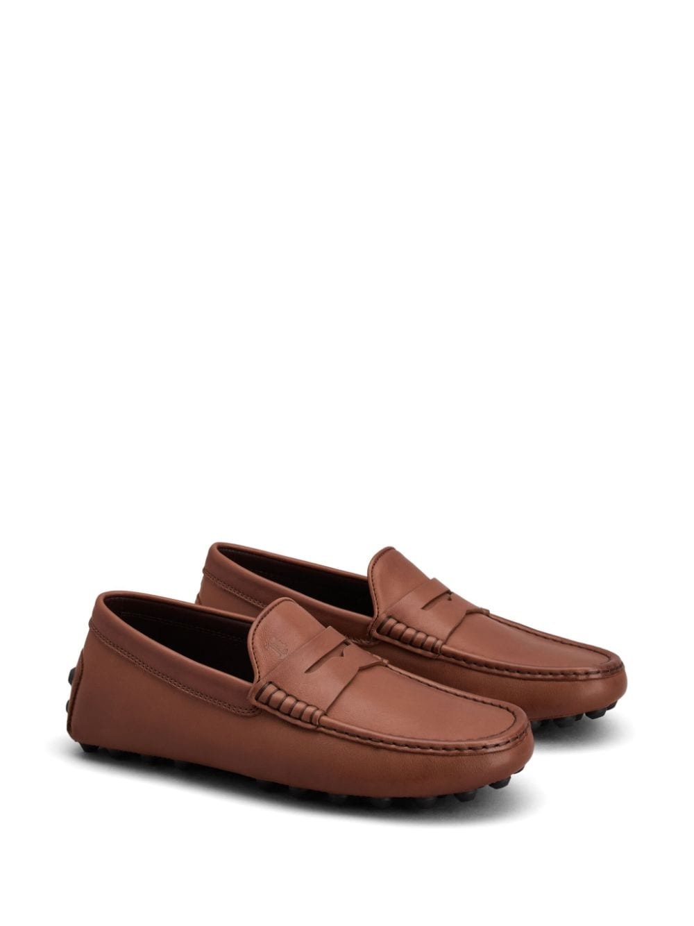 logo-embossed leather penny loafers - 2