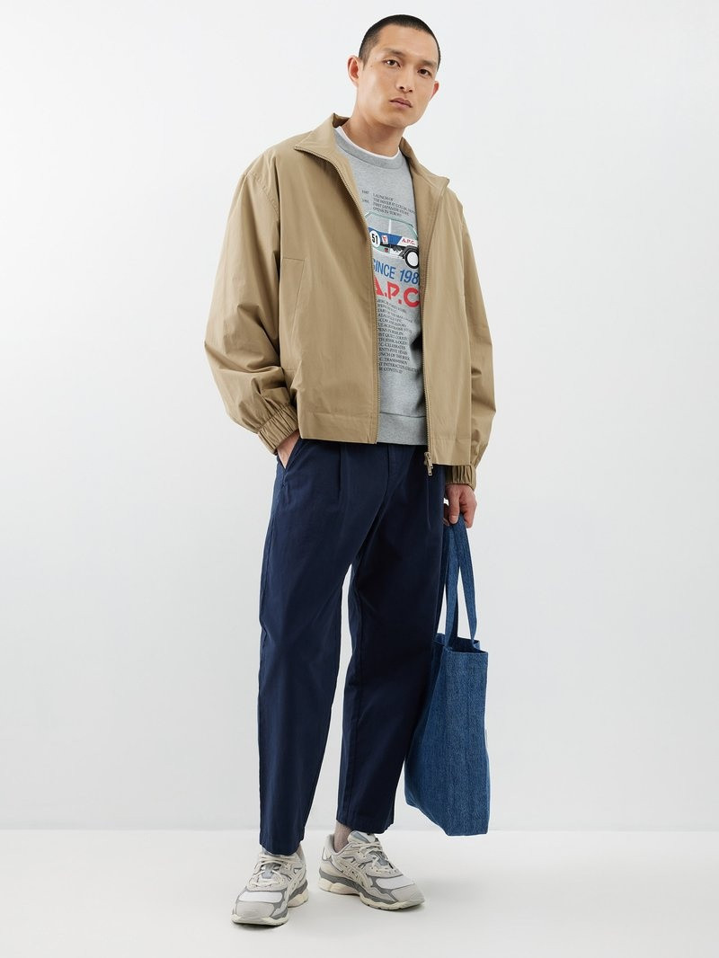 A.P.C. Renato pleated cotton-twill trousers outlook