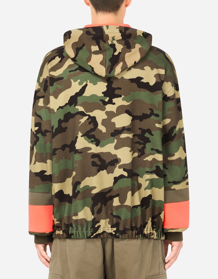 Camouflage-print jersey hoodie - 2