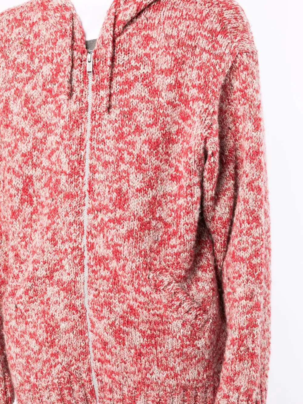 mélange-effect knitted hoodie - 5