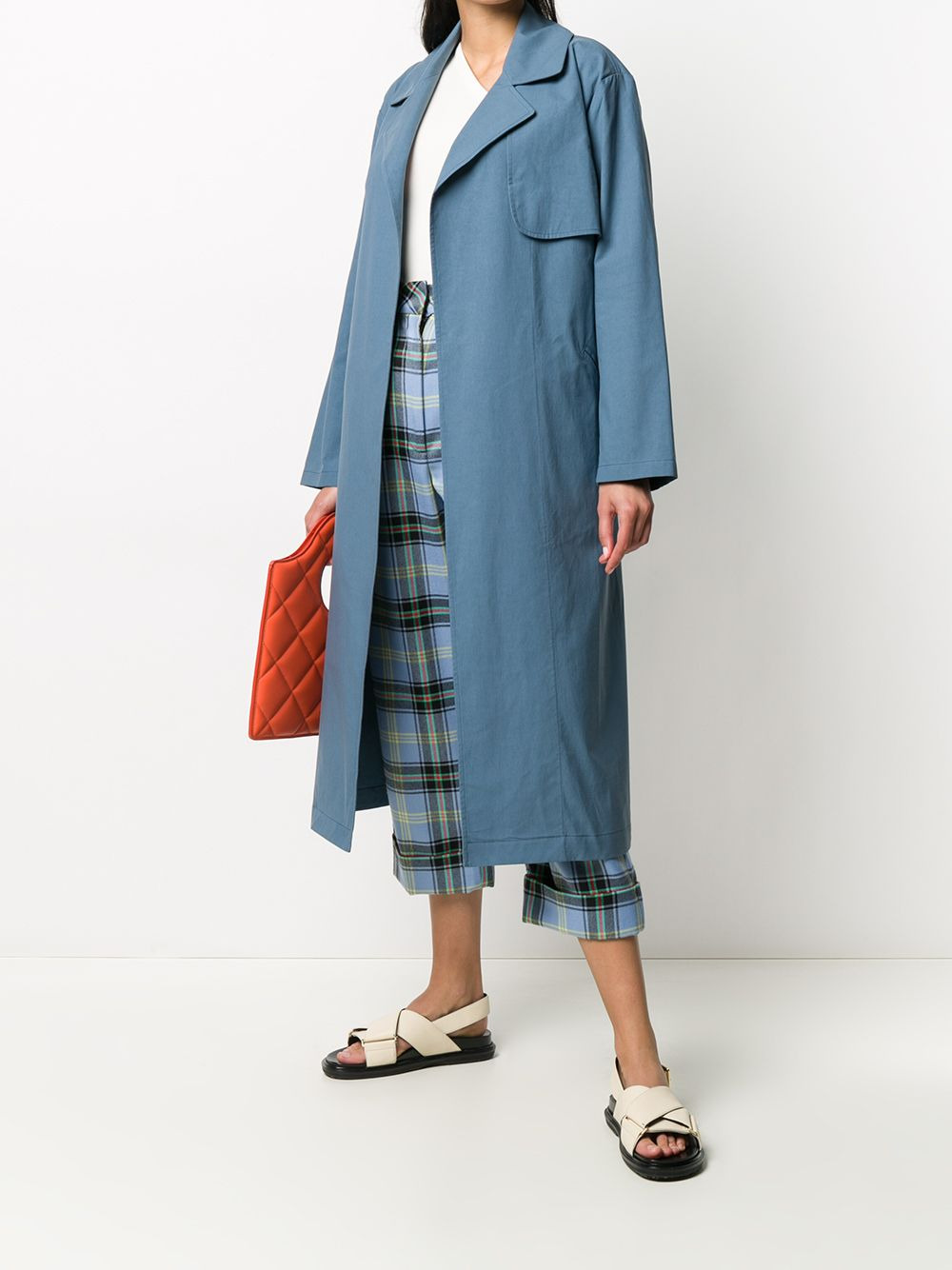 long sleeve belted trench coat - 2