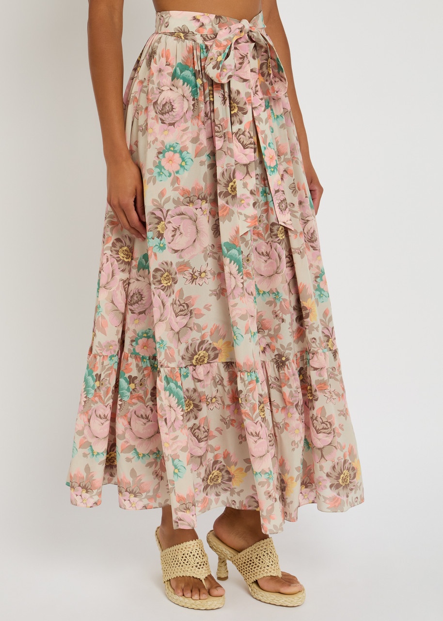 Chloe Floral-print Silk Maxi Skirt - 2