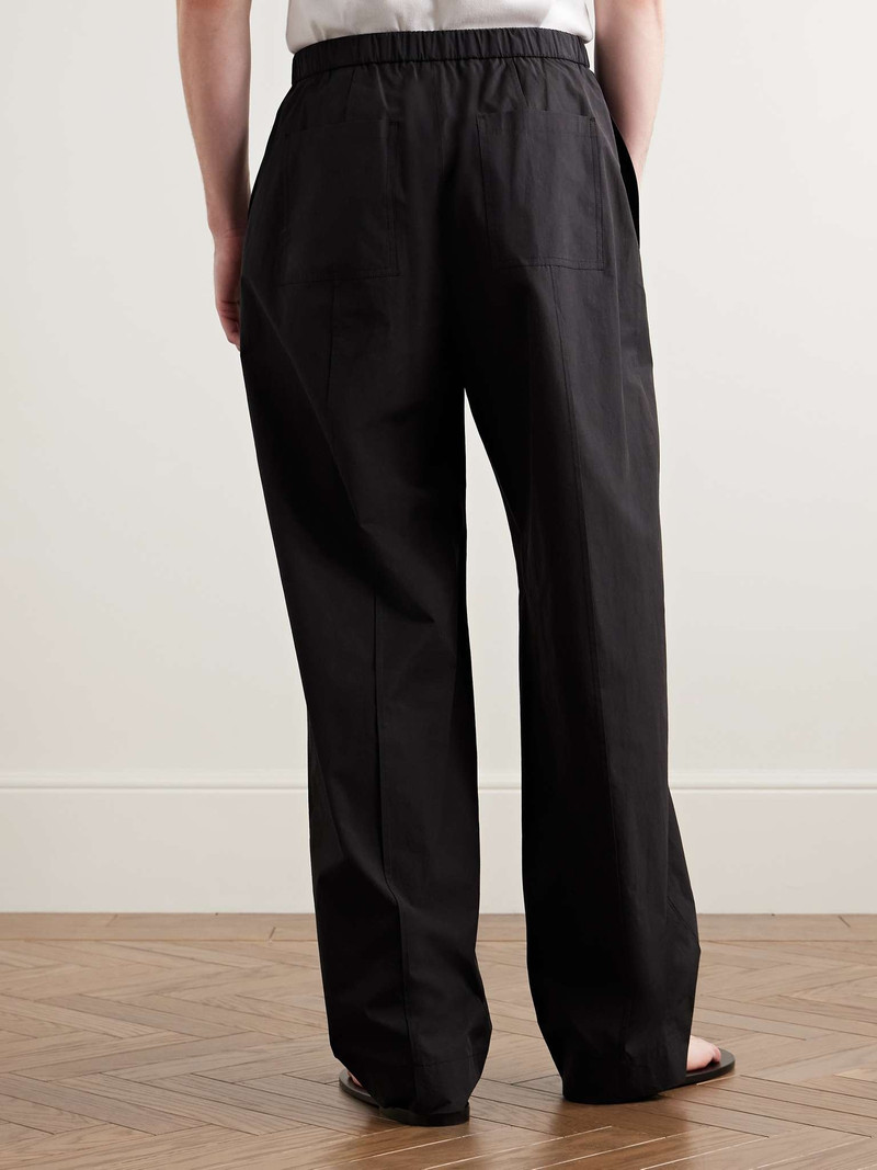 Straight-Leg Belted Pleated Poplin Trousers 4