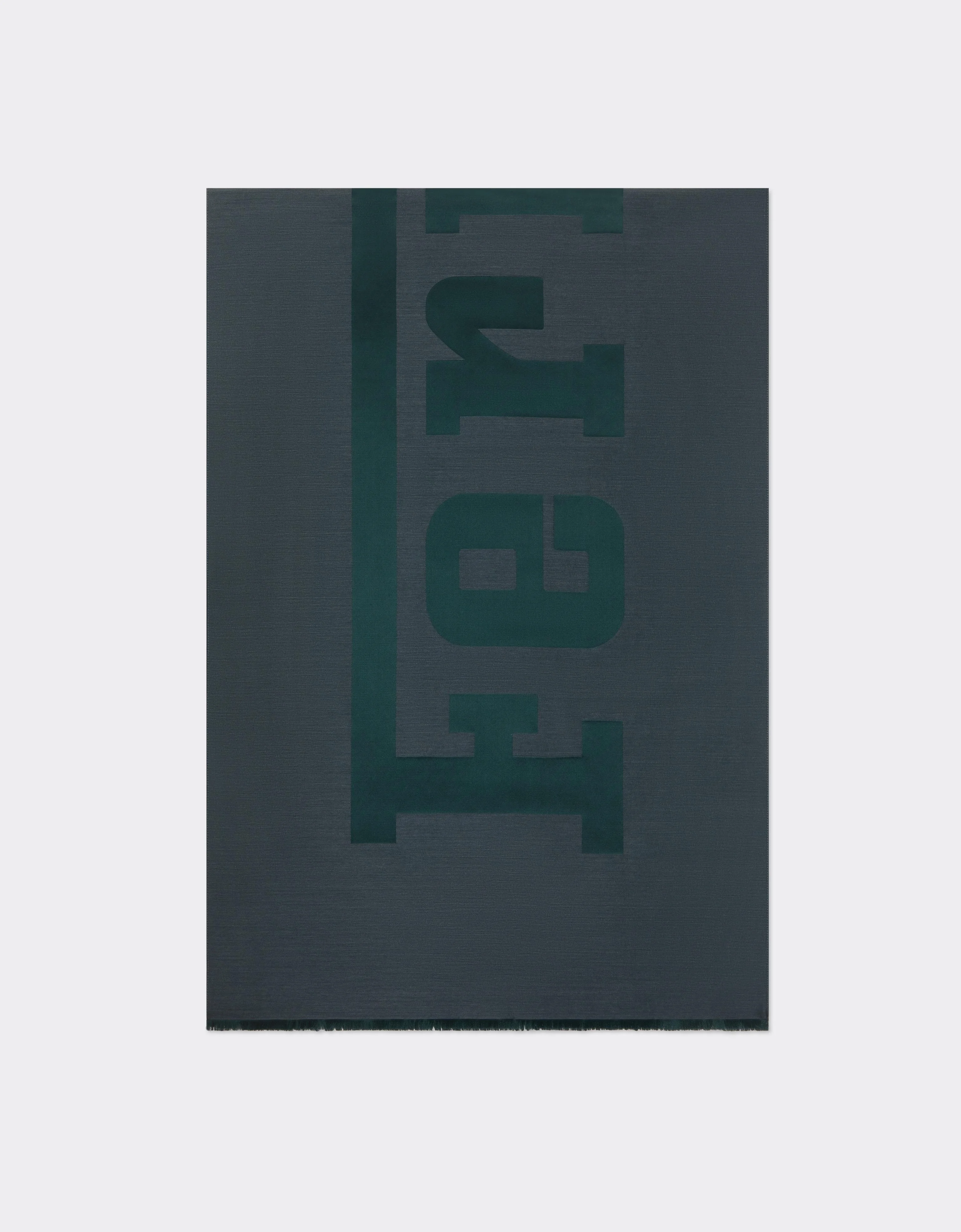 Wool and Silk Scarf with Jacquard Logo - 1