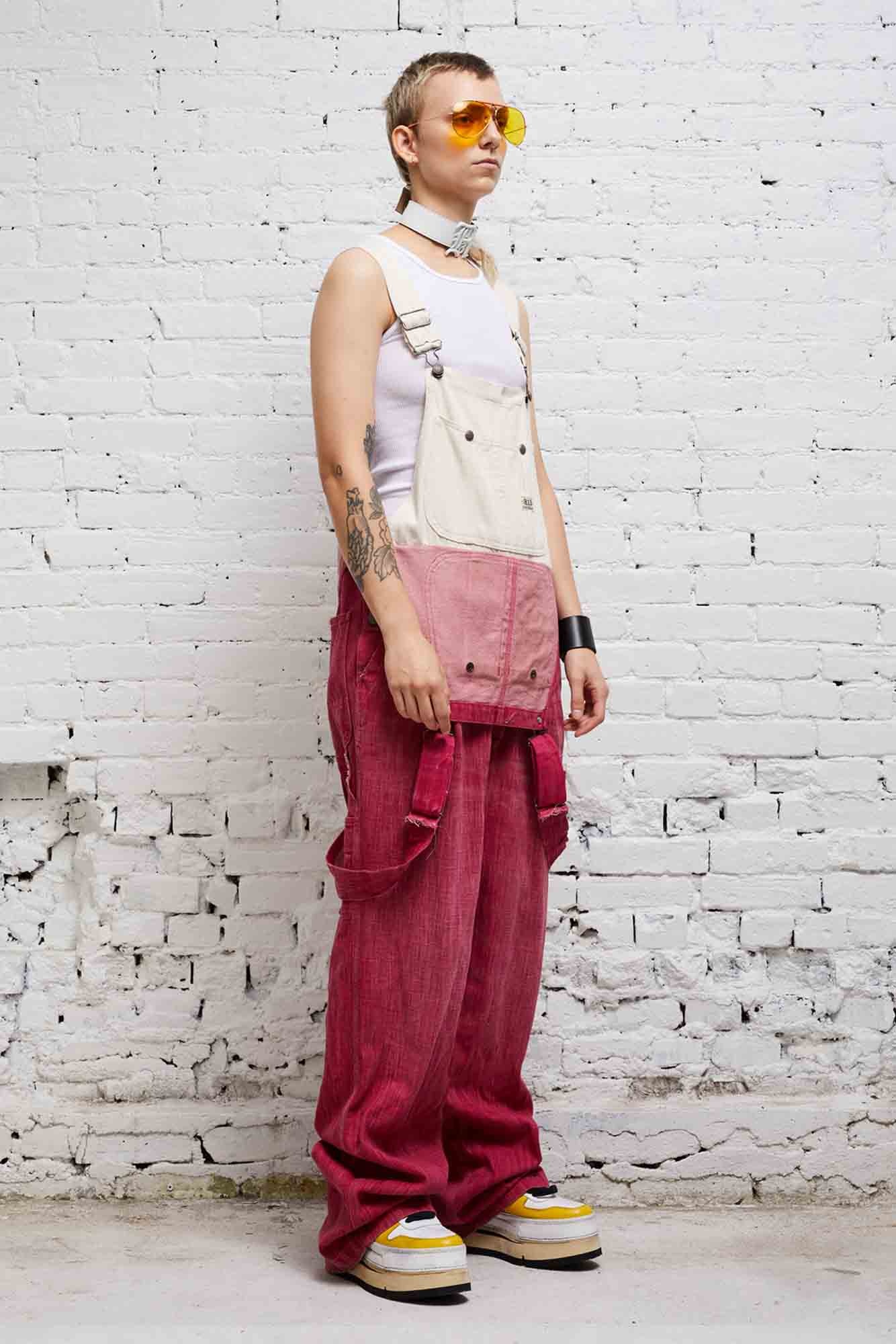 DOUBLE BIB DAMON OVERALL - VINTAGE PINK - 6