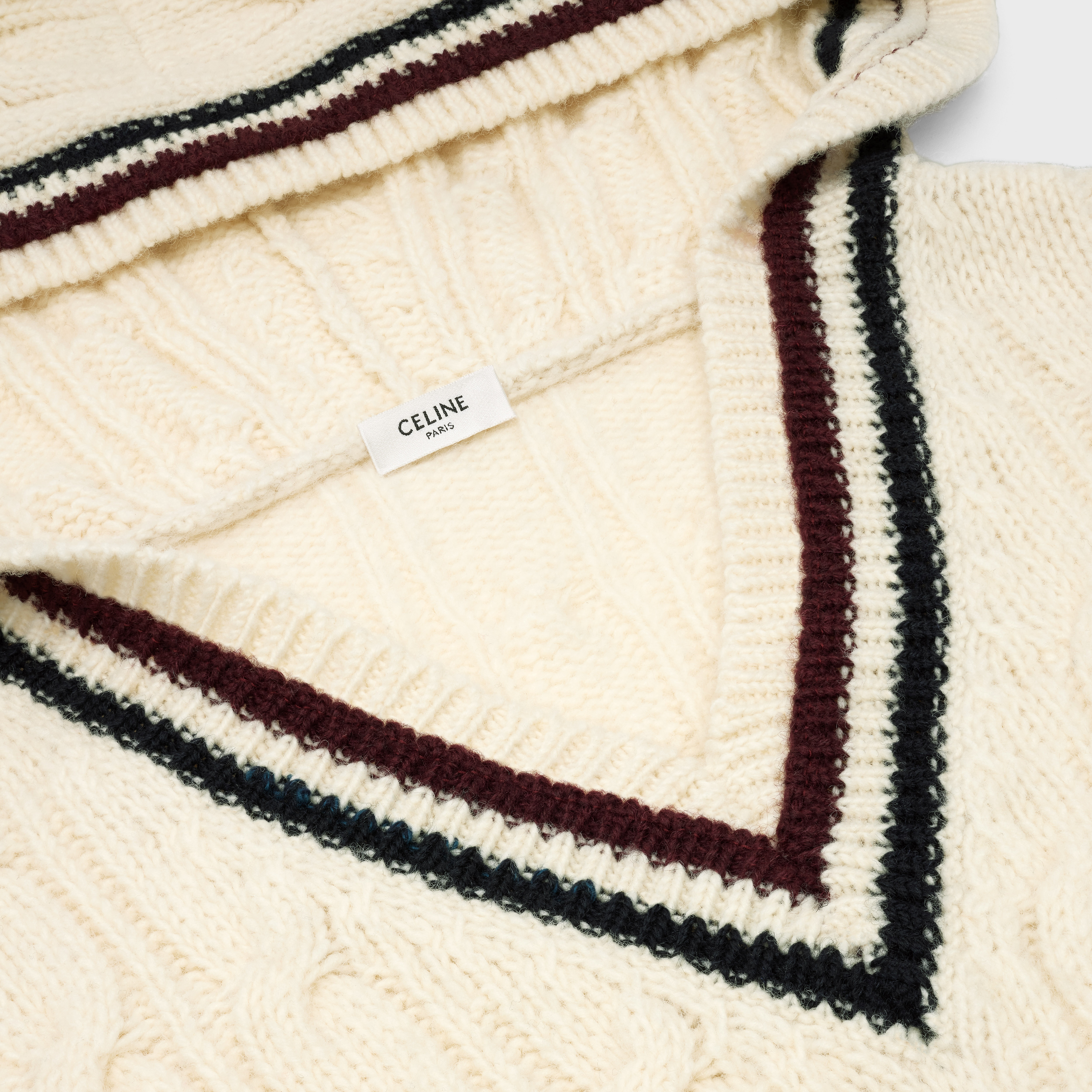 OVERSIZED ARAN WOOL HOODIE - 3