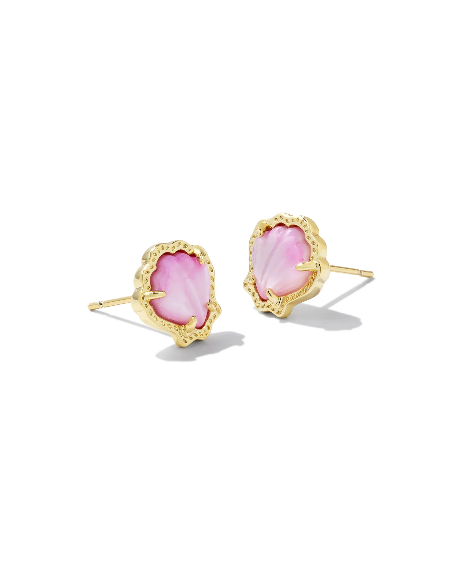 Brynne Shell Gold Stud Earrings - 1