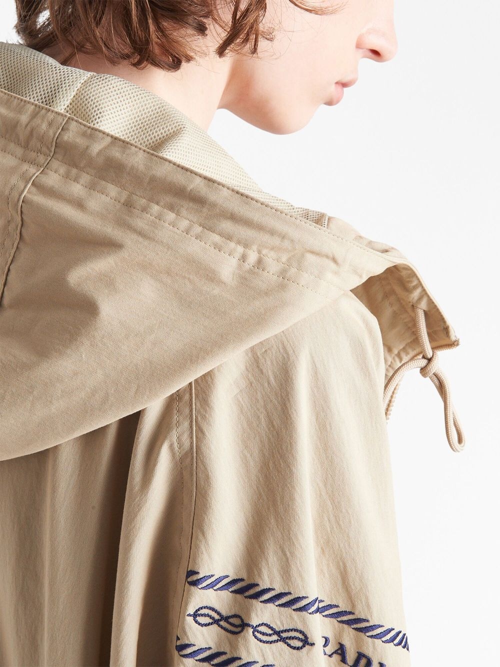 logo-embroidered hooded jacket - 5