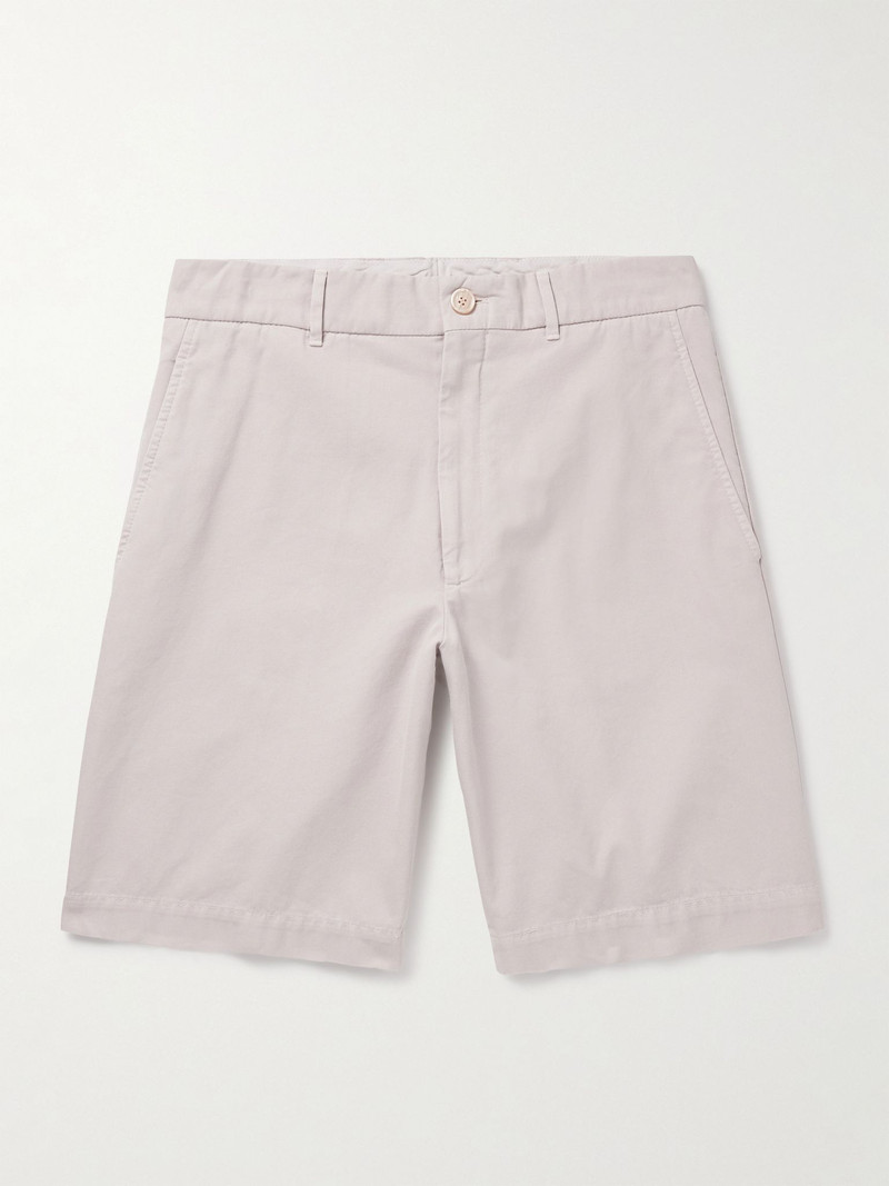 Straight-Leg Cotton-Twill Bermuda Shorts Neutral 1