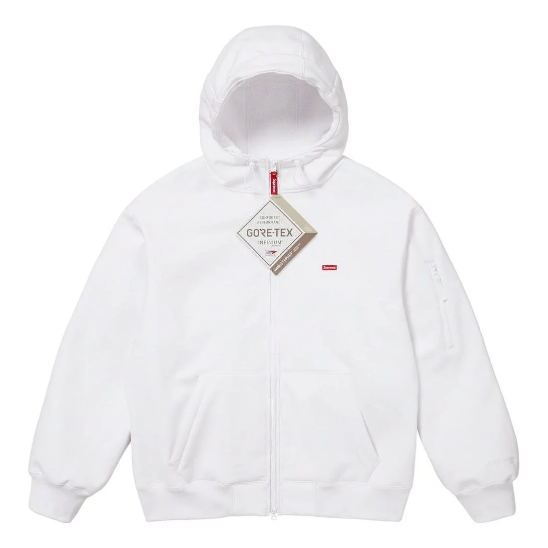 Supreme x WINDSTOPPER Zip Up Hooded Sweatshirt 'White' SUP-FW23-237 - 1
