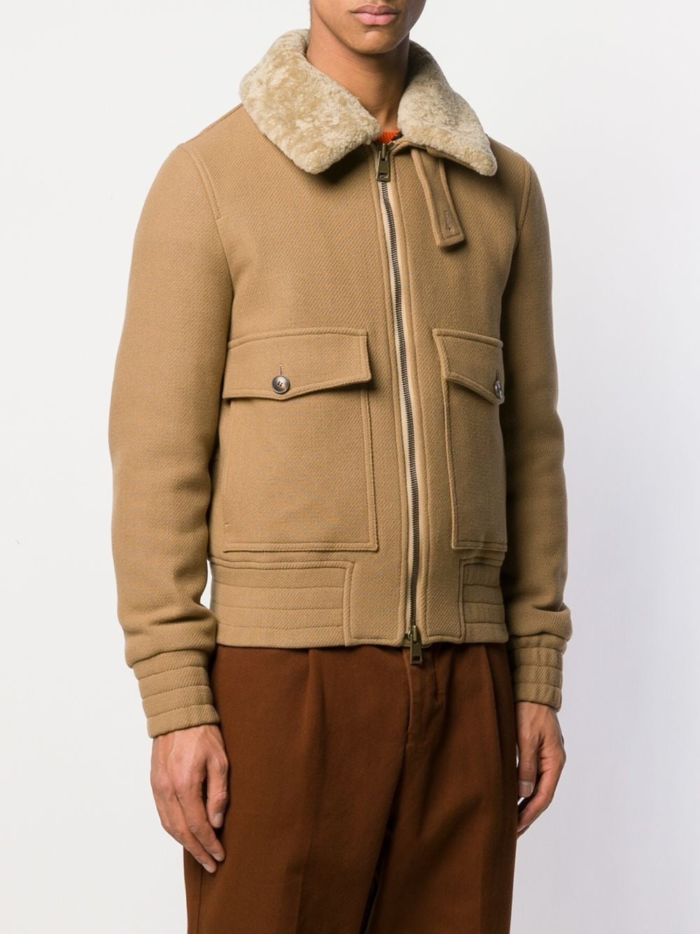 Shearling-Trimmed Aviator Jacket - 3