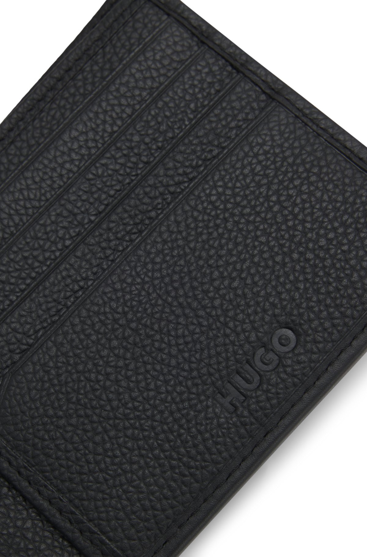 LEATHER FOLDING WALLET WITH STACKED-LOGO TRIM - 3