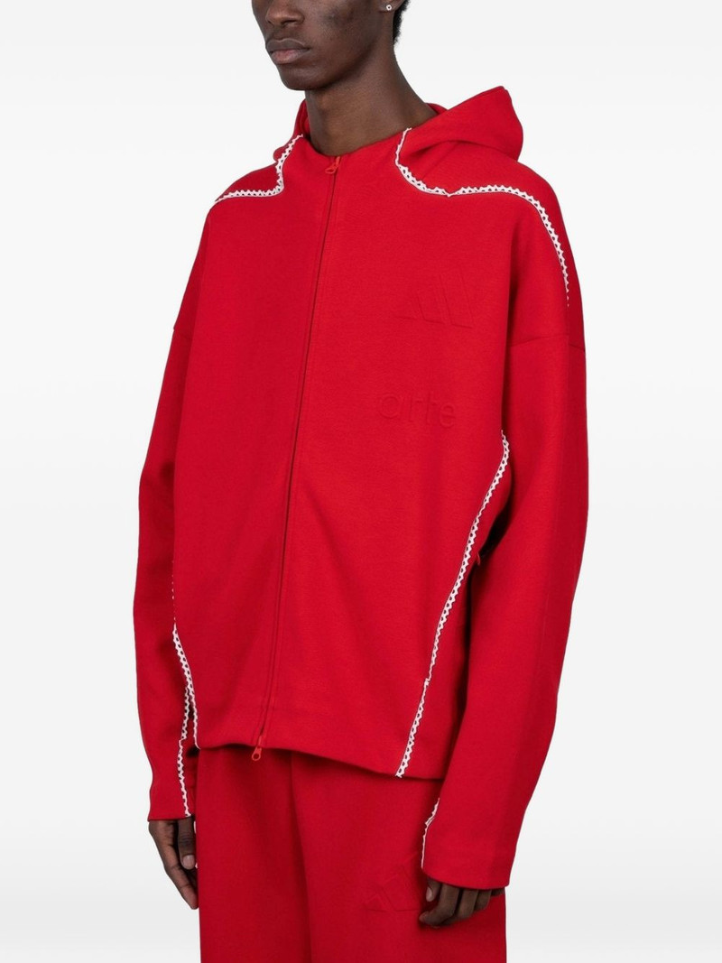 adidas x Arte Antwerp zip-up lace-trim hoodie outlook