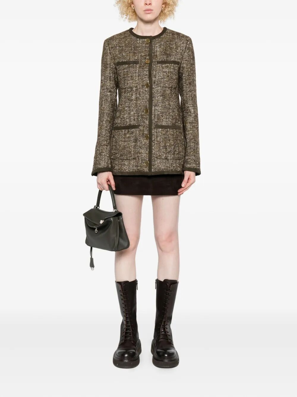 Golden Goose Women "Journey W`S" Long Boxy Jacket W Patch Pockets And Leather Details - 3