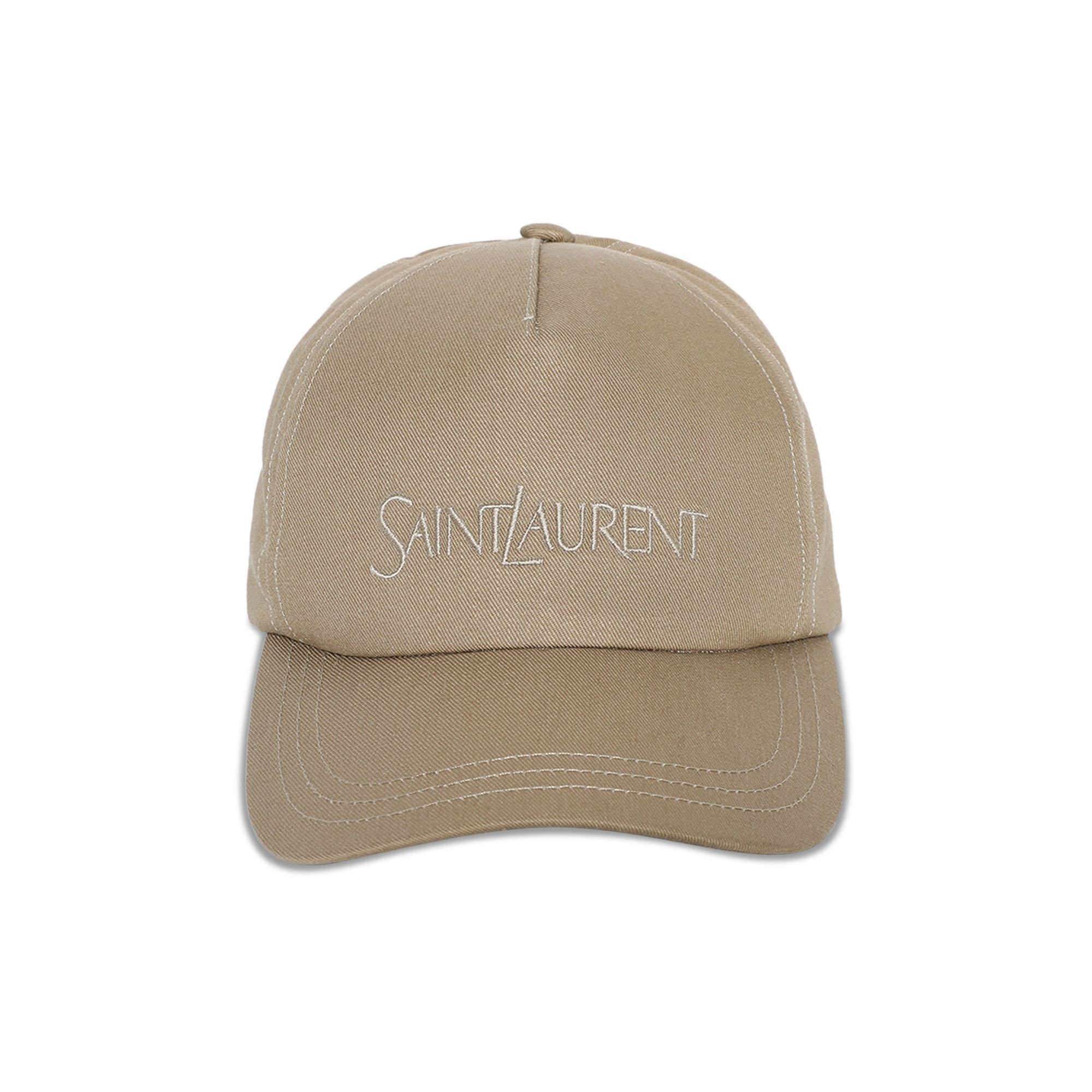 Saint Laurent Logo Embroidered Baseball Cap 'Beige' - 1