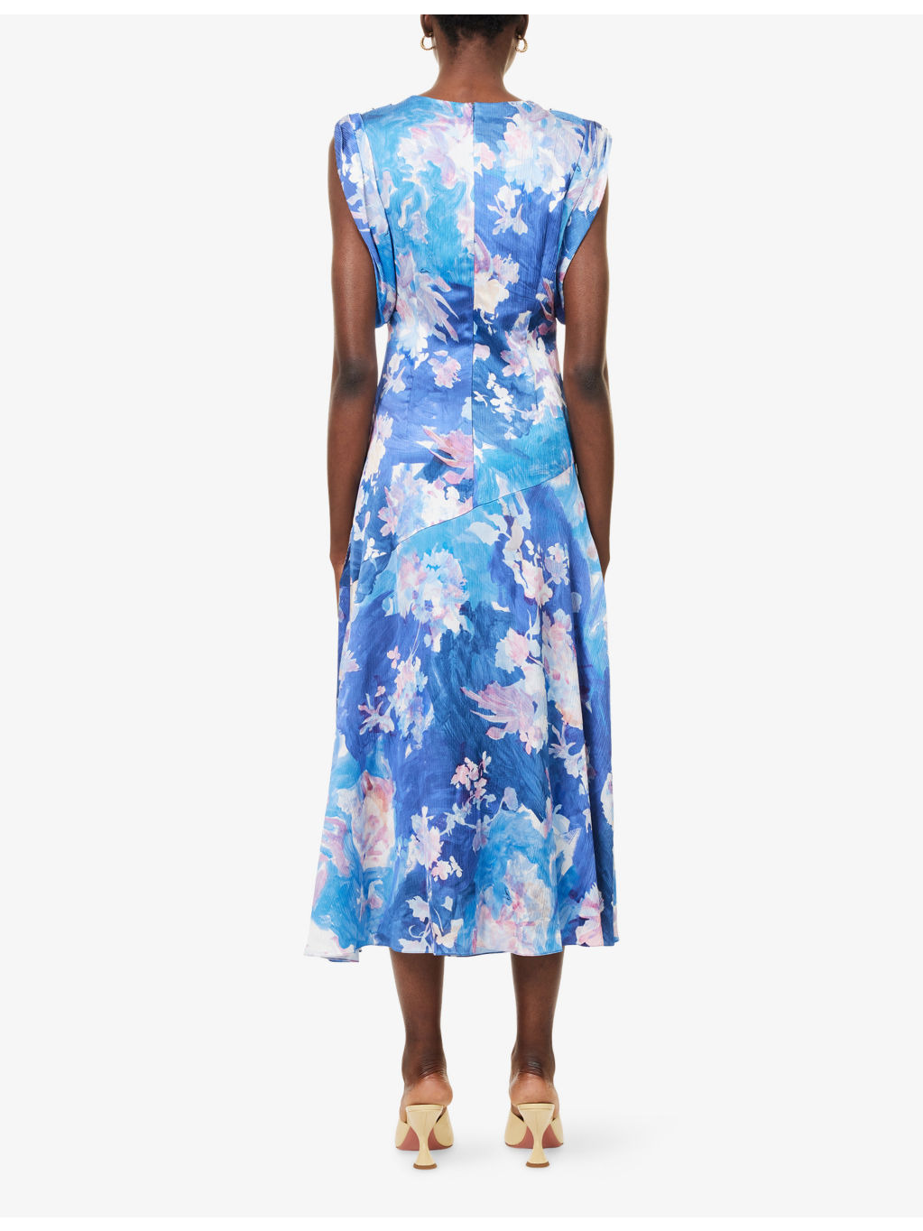 Crinkled Sleeveless Woven Midi Dress - 4