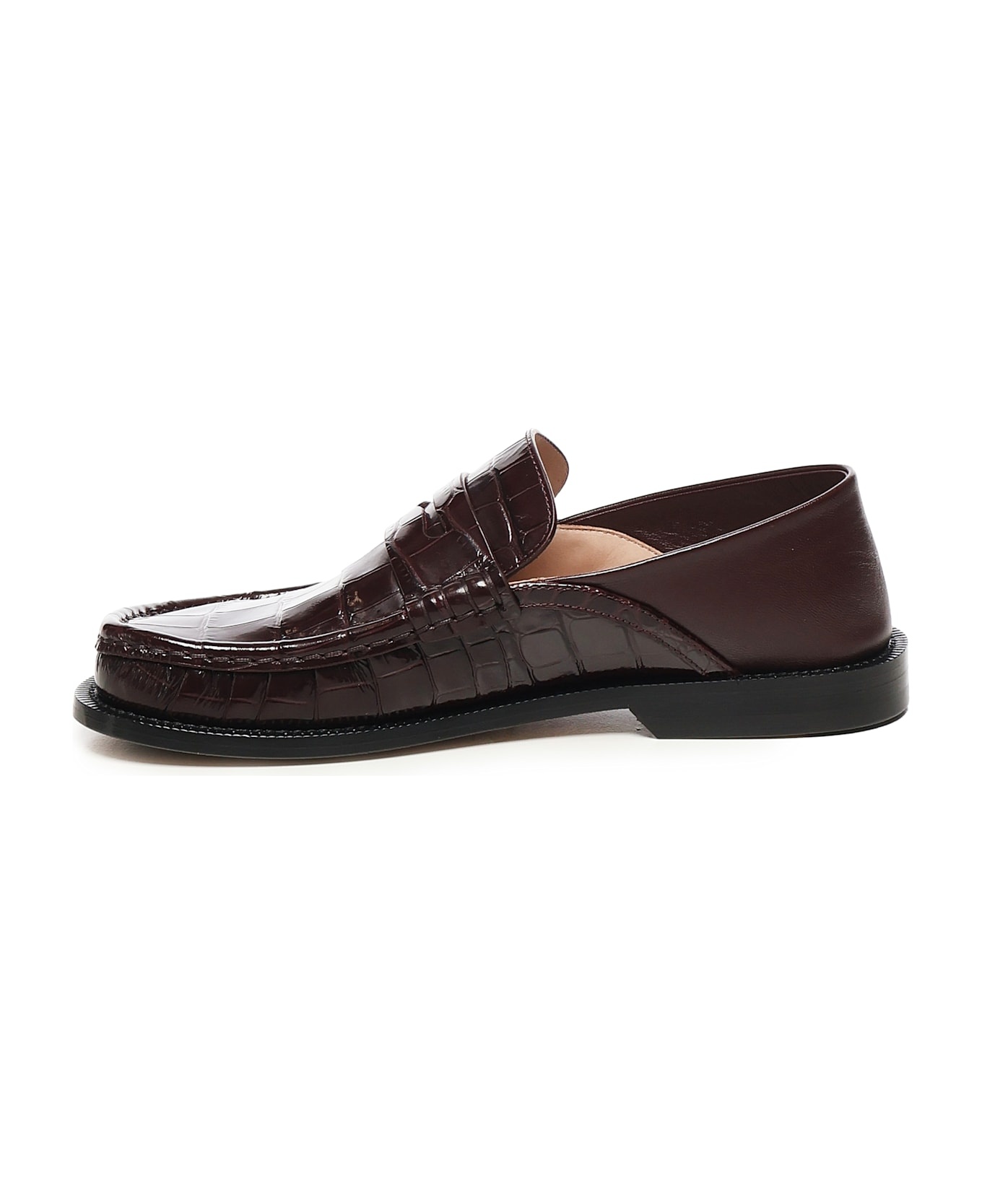 Burgundy Leather Campo Loafers - 4