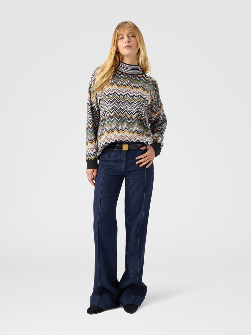 Missoni Oversized high-neck sweater with chevron pattern outlook