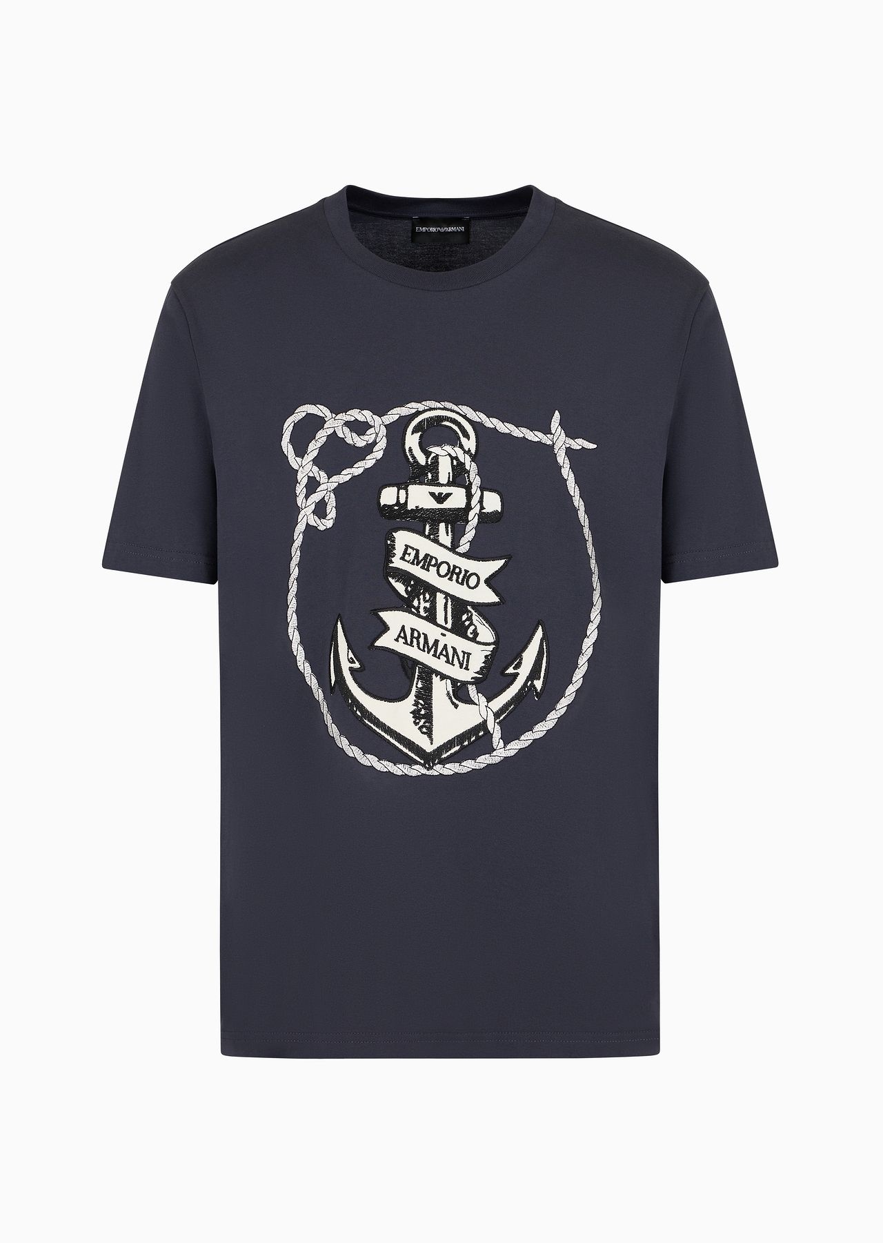 Jersey T-shirt with anchor embroidery and ASV logo - 1