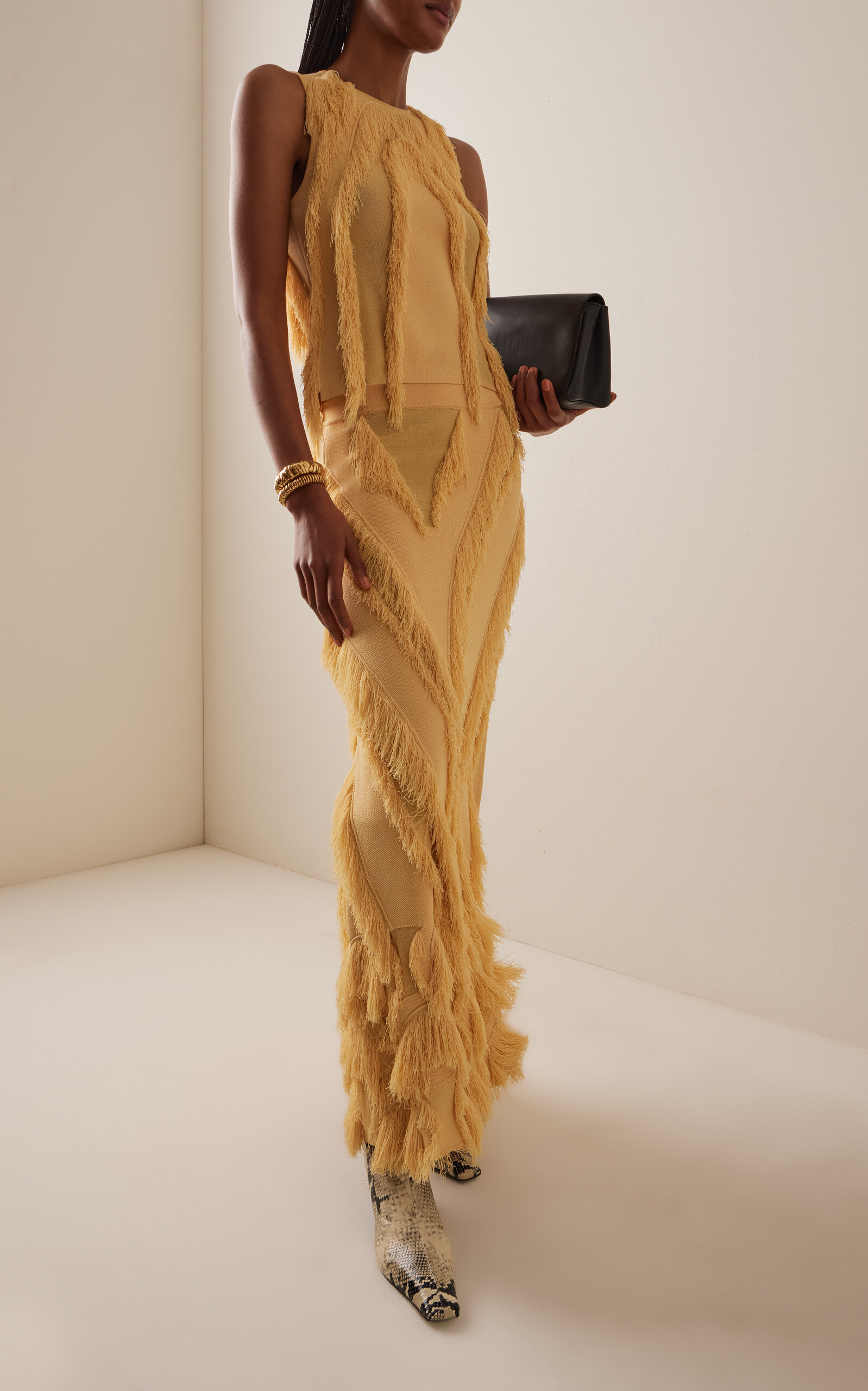 Bonnie Sleeveless Fringed Top yellow - 3