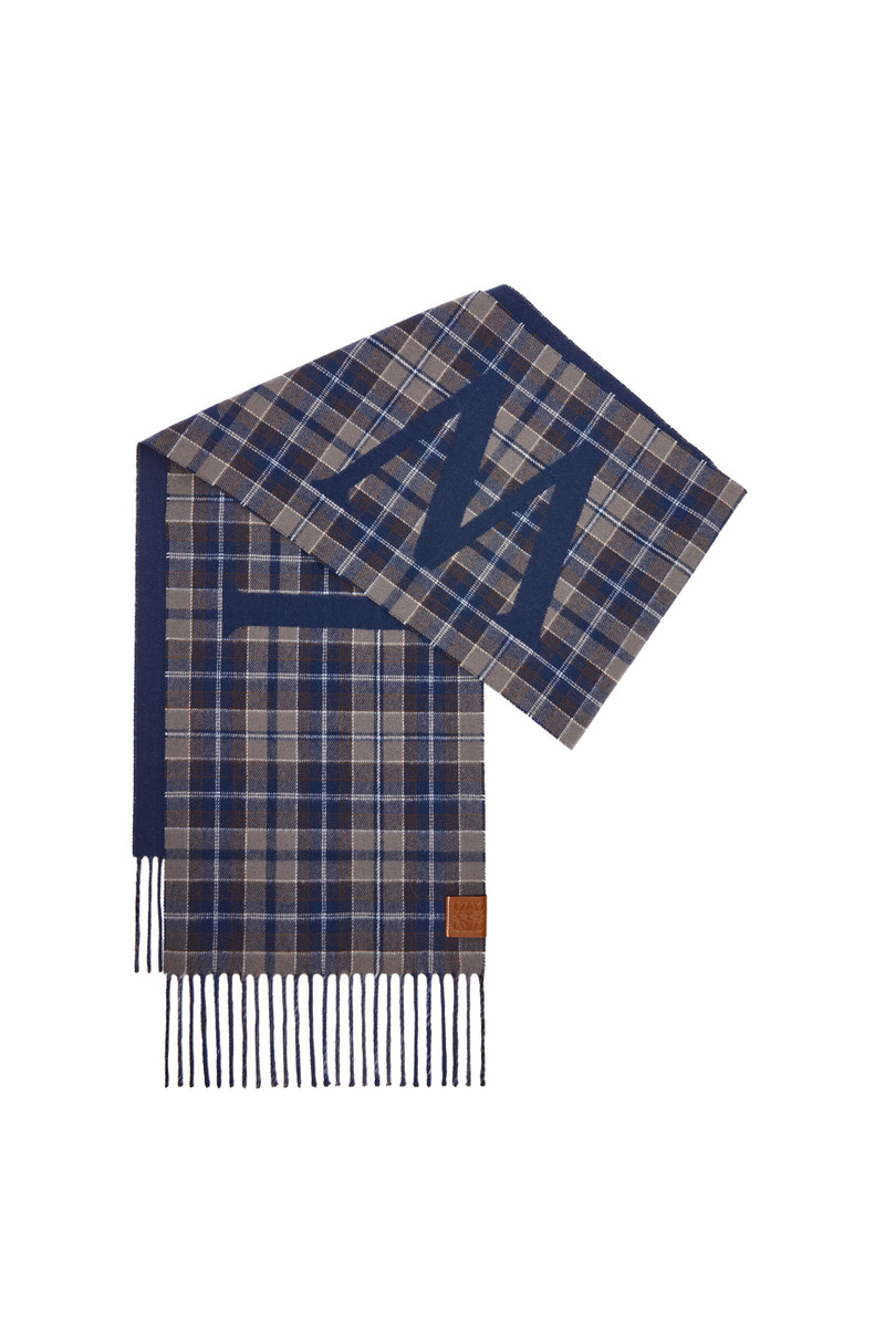 LOEWE check scarf in wool and cashmere 3