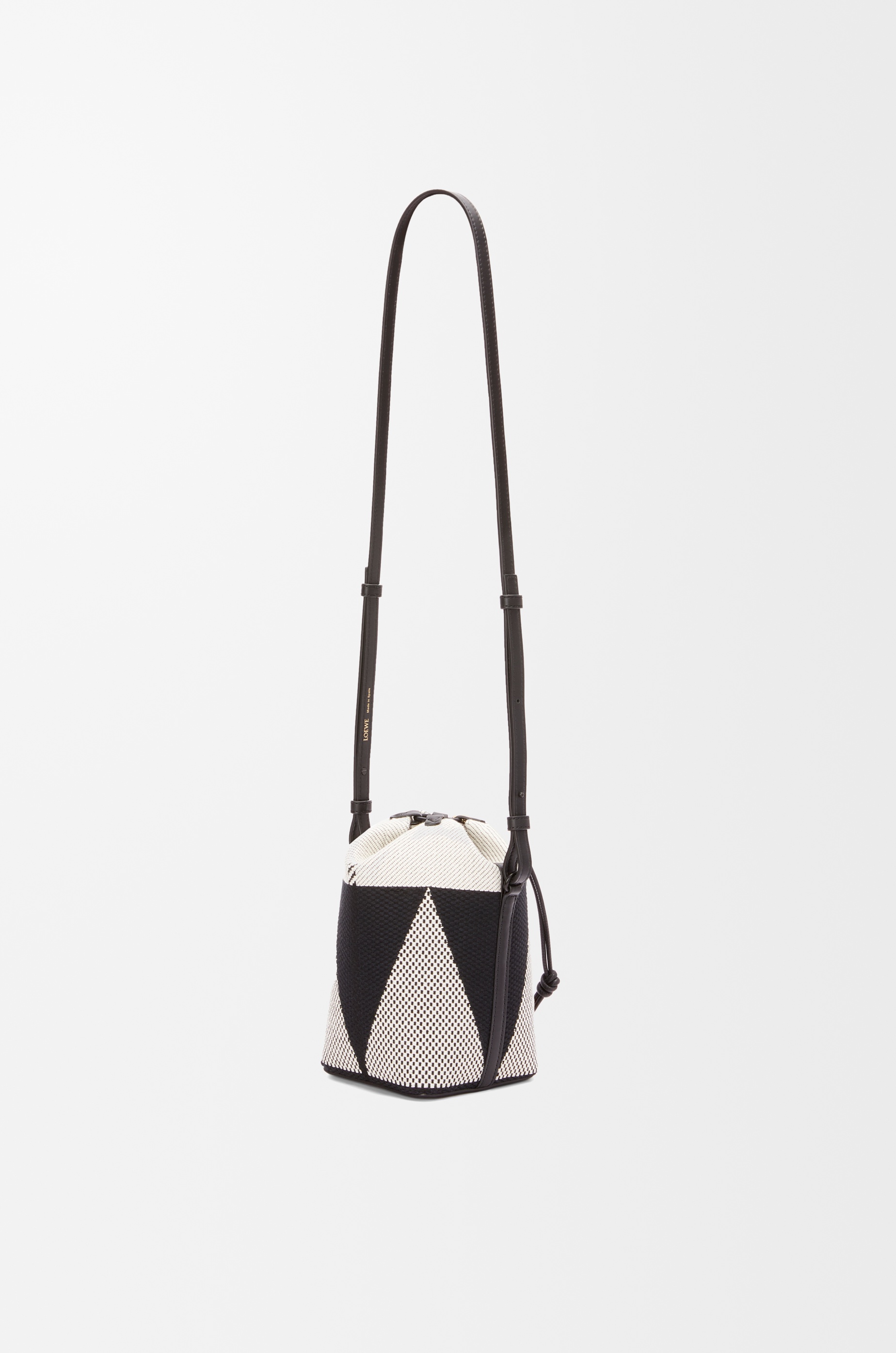 Small Treasure Bako bucket in canvas jacquard and calfskin - 4