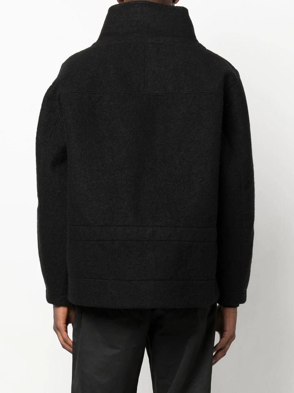 high neck cotton zip-up jacket - 4