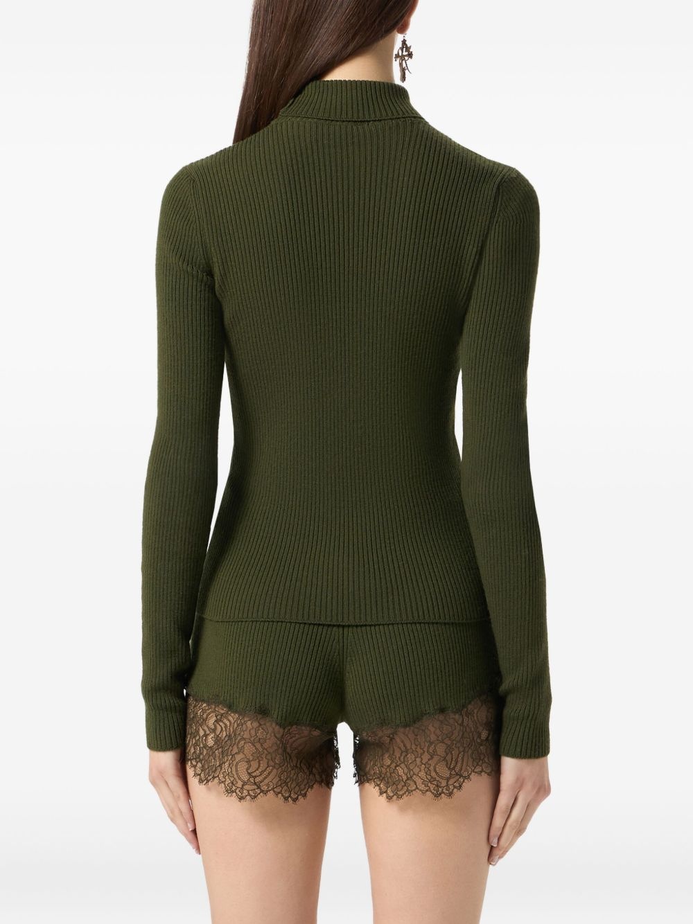 ribbed turtleneck jumper - 5