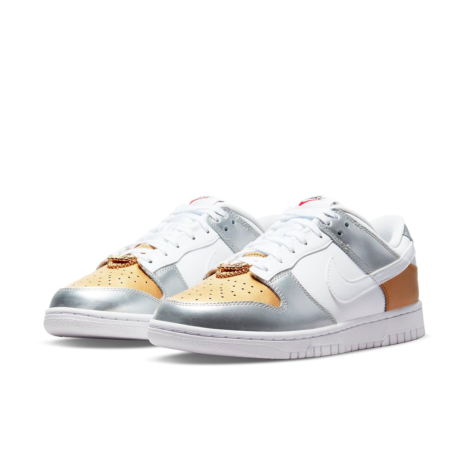 (WMNS) Nike Dunk Low SE 'Silver Gold Metallic' DH4403-700 - 3