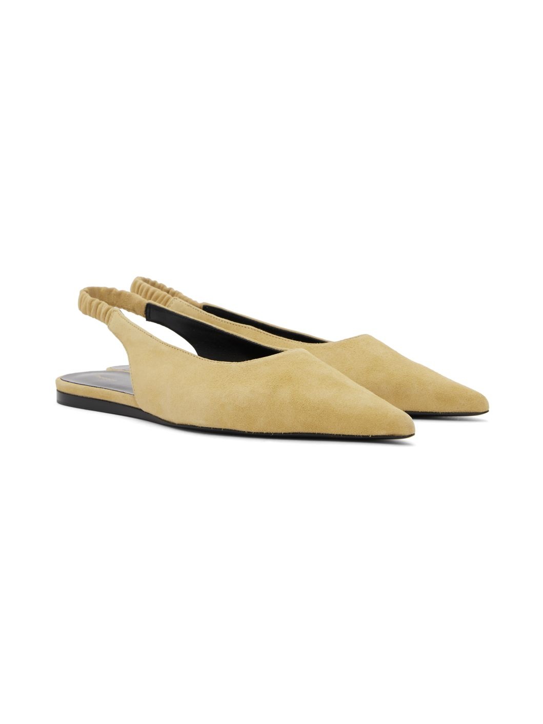 Beige Spike Slingback Ballerina Flats - 4