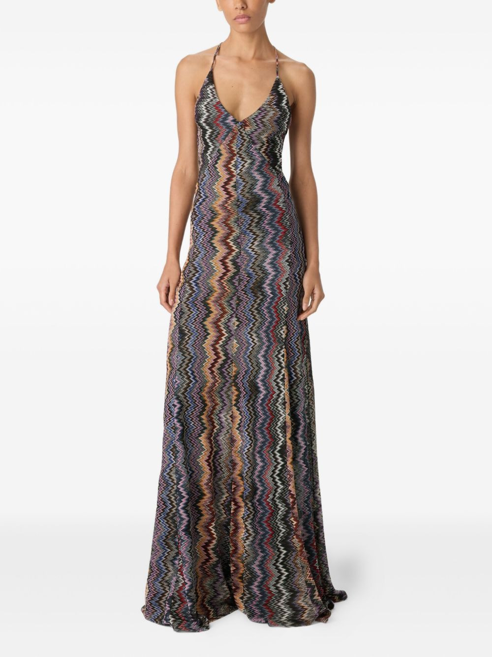 zigzag-pattern maxi dress - 2