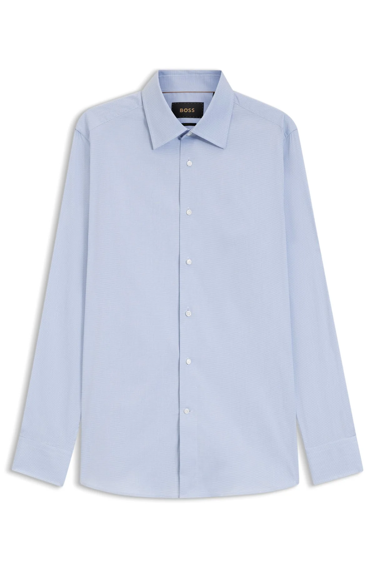SLIM-FIT SHIRT IN A STRUCTURED COTTON BLEND - 1
