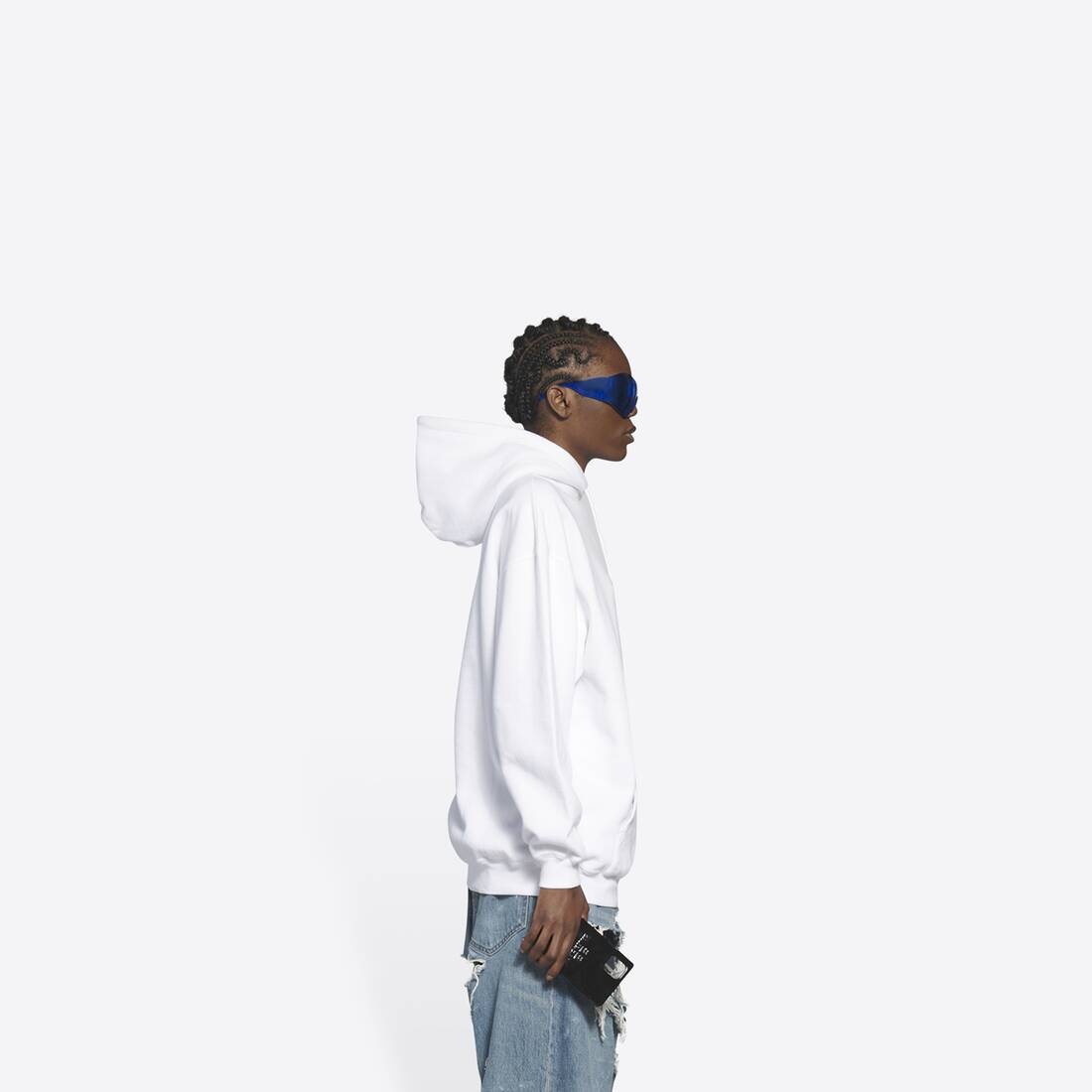 Women's Bb Pixel Medium Fit Hoodie in White - 2