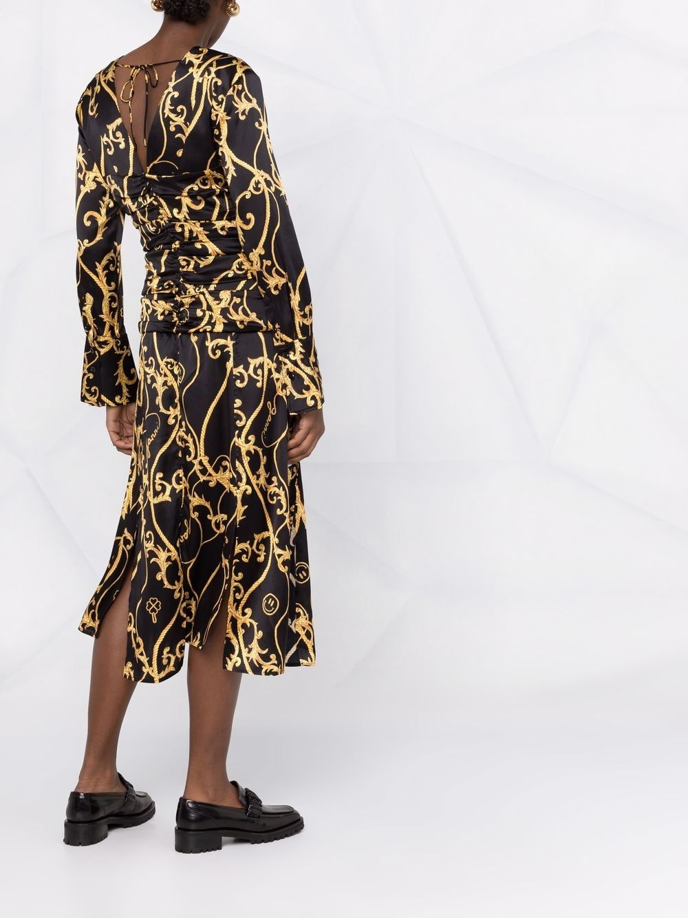 baroque-print dress - 4
