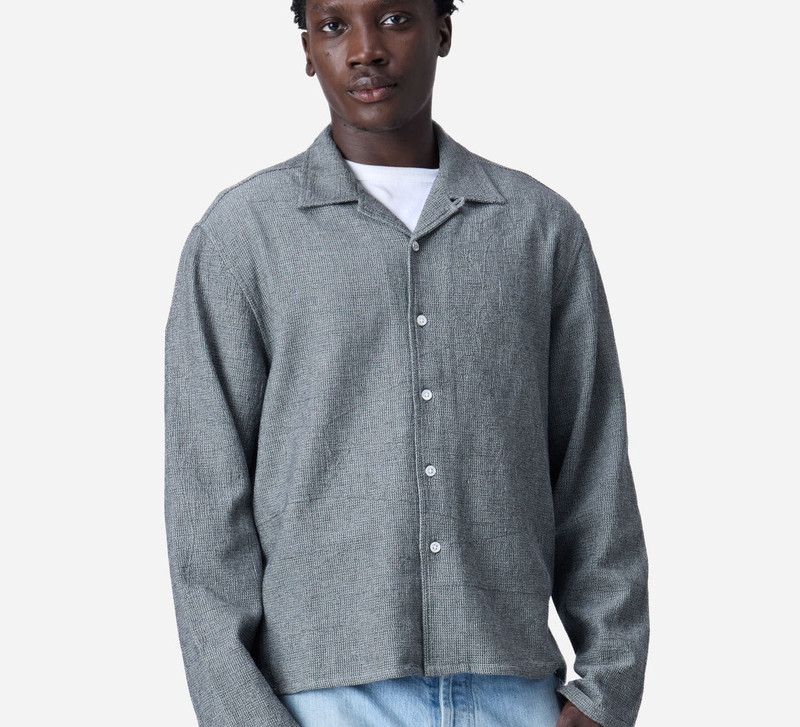 3sixteen Loop Collar Shirt - Black Marled outlook