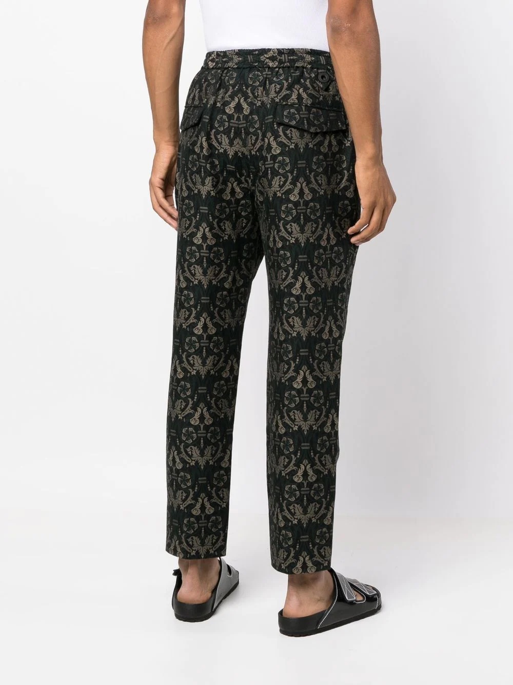 baroque-pattern straight-leg trouser - 4