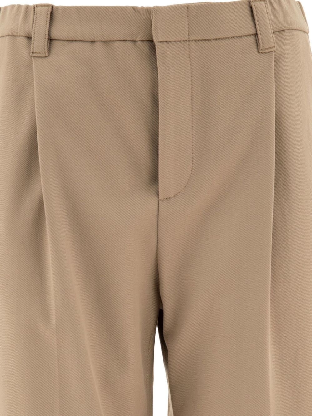 single-pleat straight-leg trousers - 3
