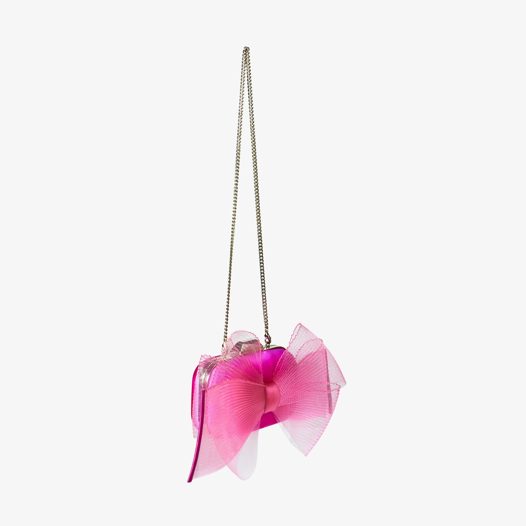 Micro Cloud
Fuchsia Satin Mini Bag with Aveline Bow - 3