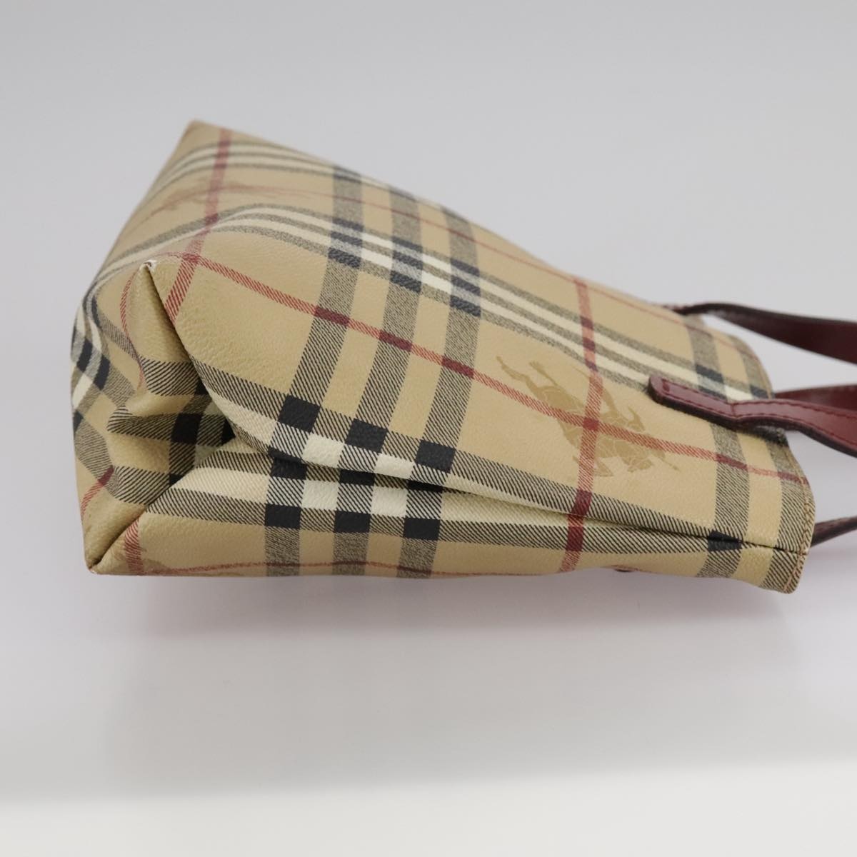Burberry Nova Check Hand Bag Pvc Leather Beige - 4