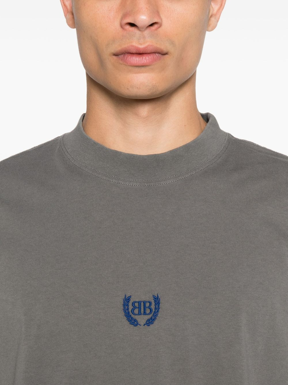 logo-embroidered cotton T-shirt - 5