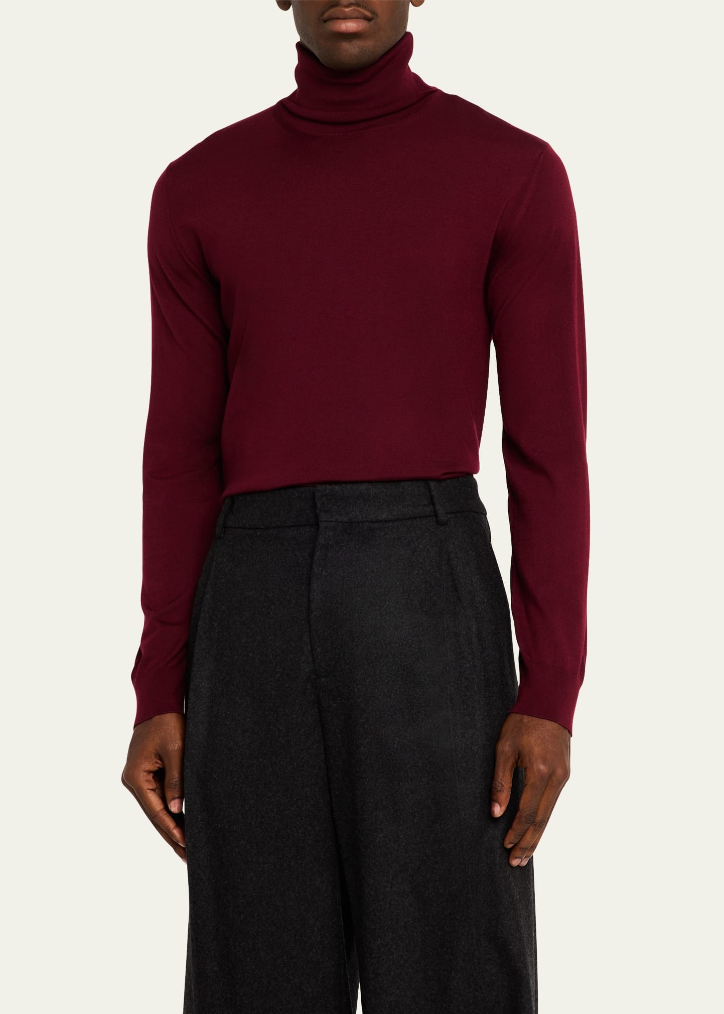 Men's Wool Turtleneck Sweater - 4