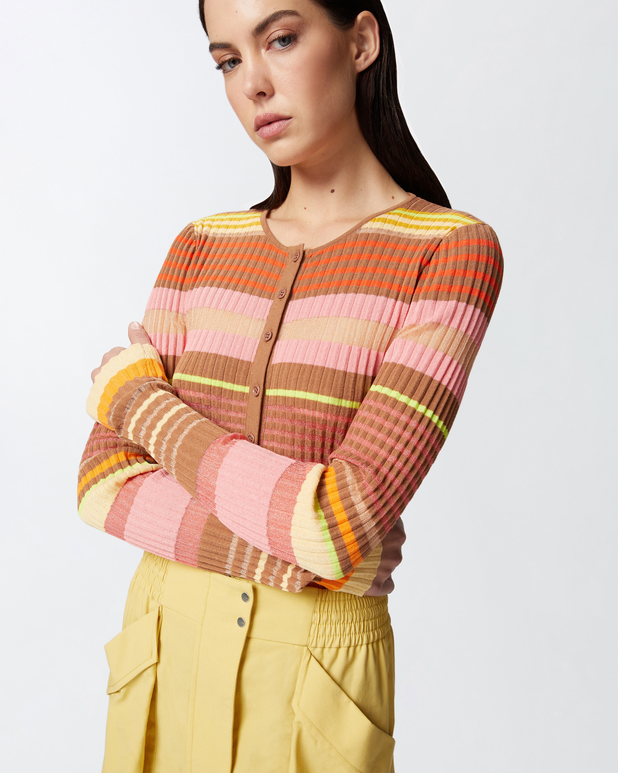SLIM-FITTING MULTICOLOURED STRIPED SWEATER - 5